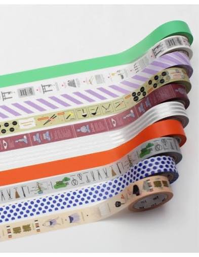 Rouleaux de washi tape japonais aux motifs variés